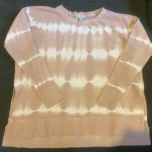Lucky Brand Pink and Cream Crew Neck Sweatshirt